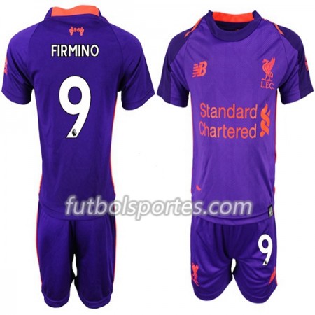 Camisetas Liverpool FIRMINO 9 Niño Segunda Equipacion 2018/2019